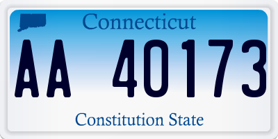 CT license plate AA40173