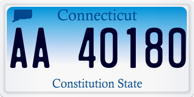 CT license plate AA40180