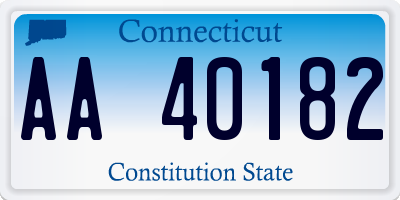 CT license plate AA40182