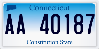 CT license plate AA40187