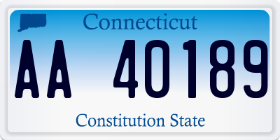 CT license plate AA40189