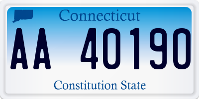 CT license plate AA40190