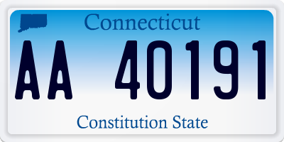 CT license plate AA40191