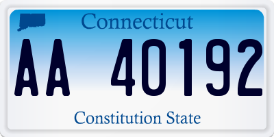 CT license plate AA40192