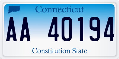 CT license plate AA40194