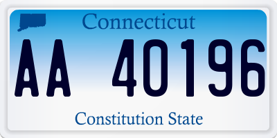 CT license plate AA40196