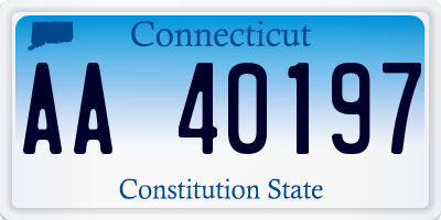 CT license plate AA40197