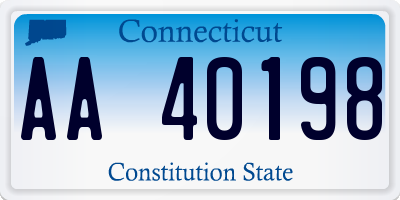 CT license plate AA40198