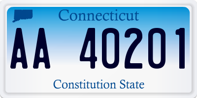 CT license plate AA40201