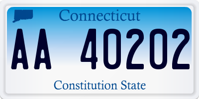 CT license plate AA40202