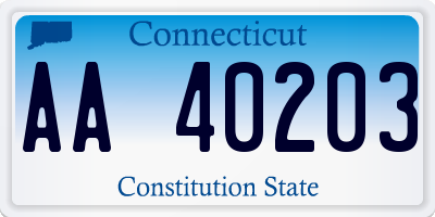 CT license plate AA40203