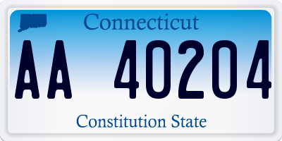 CT license plate AA40204