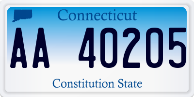 CT license plate AA40205