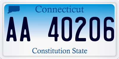 CT license plate AA40206