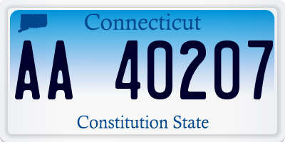 CT license plate AA40207