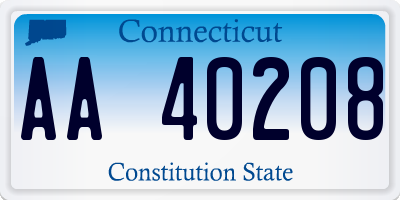 CT license plate AA40208