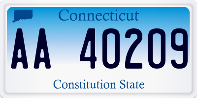 CT license plate AA40209