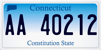 CT license plate AA40212