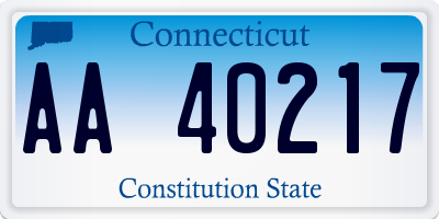 CT license plate AA40217