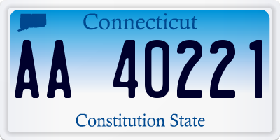 CT license plate AA40221