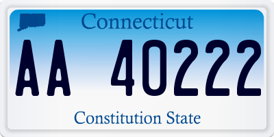 CT license plate AA40222