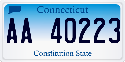 CT license plate AA40223