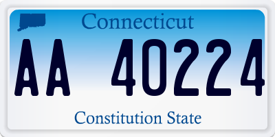 CT license plate AA40224