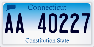 CT license plate AA40227