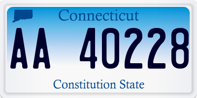 CT license plate AA40228