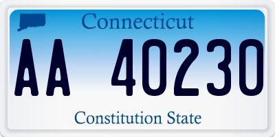 CT license plate AA40230