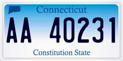 CT license plate AA40231