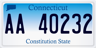 CT license plate AA40232