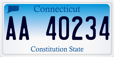 CT license plate AA40234