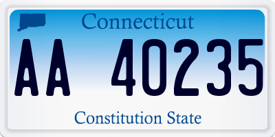 CT license plate AA40235