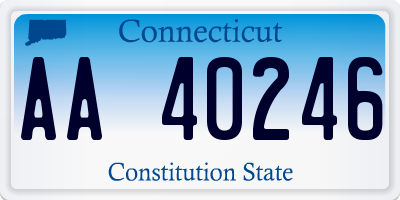 CT license plate AA40246