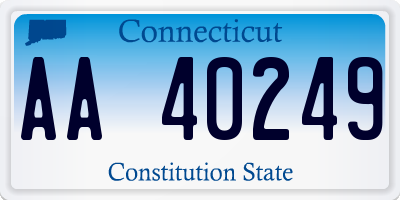 CT license plate AA40249