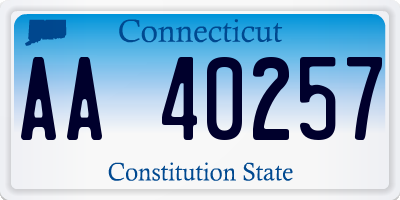 CT license plate AA40257