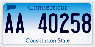 CT license plate AA40258