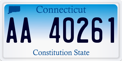 CT license plate AA40261