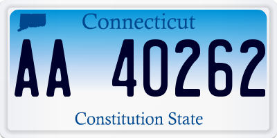 CT license plate AA40262