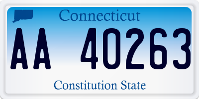 CT license plate AA40263