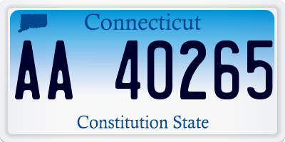 CT license plate AA40265