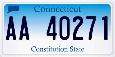 CT license plate AA40271