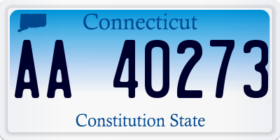 CT license plate AA40273