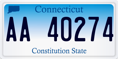 CT license plate AA40274