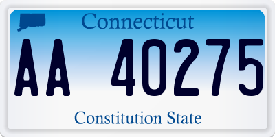 CT license plate AA40275