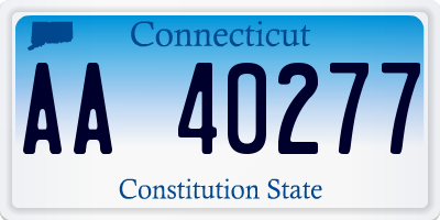 CT license plate AA40277