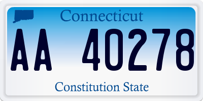 CT license plate AA40278