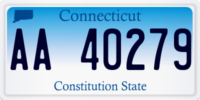 CT license plate AA40279