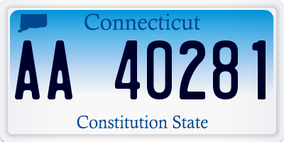 CT license plate AA40281